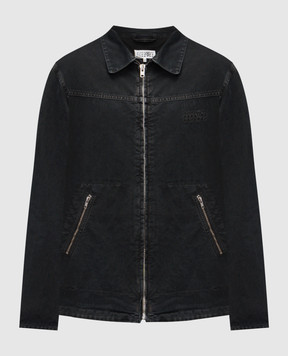 Maison Margiela MM6 Чорна джинсова куртка з логотипом SH0AM0041M35249