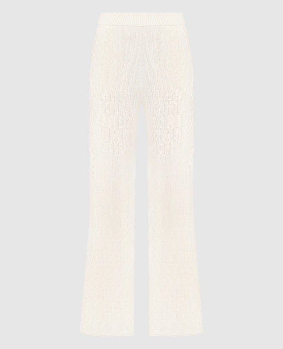 Beige pants in a textured pattern