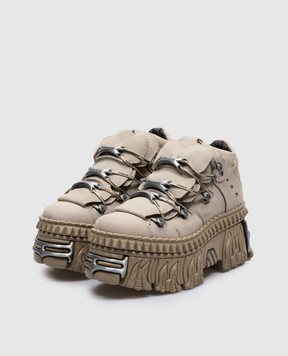 Vetements Бежевые кроссовки на платформе New Rock с нубуком UA66SN100S