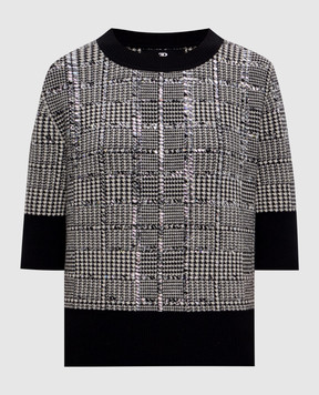 Ermanno Scervino Джемпер з вовною у візерунок з кристалами D475L723CTEWI