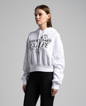 Versace Jeans Couture Біле худі з принтом логотипа 76HAIG00CF01G