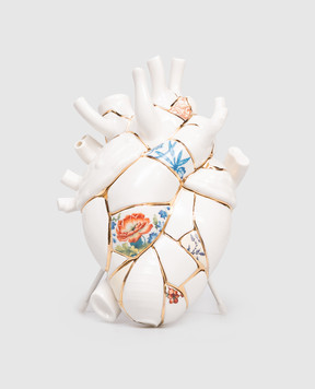 SELETTI Біла порцелянова ваза Love in Bloom з позолотою 24 карат 09929