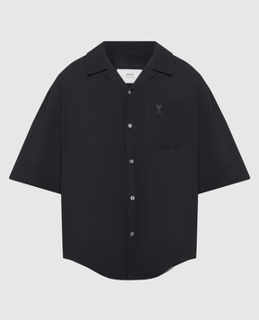 Ami Paris Черная рубашка с логотипом HSH219CO0062