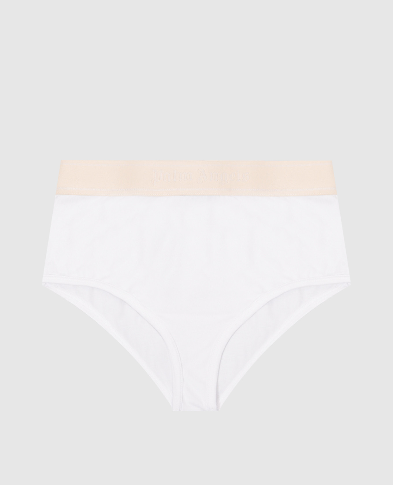 White panties with a logo pattern