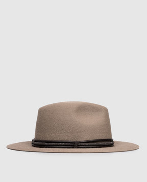 Brunello Cucinelli Капелюх кольору хакі з повсті кролика MCAP90032
