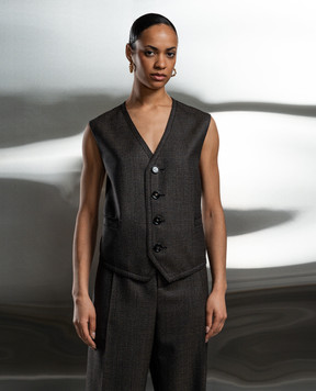 Bottega Veneta Коричневый жилет из шерсти 780026V3PI0