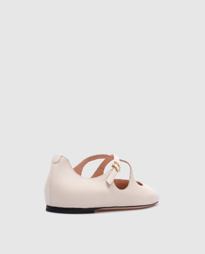 Bally Білі шкіряні балетки WA051BVT711