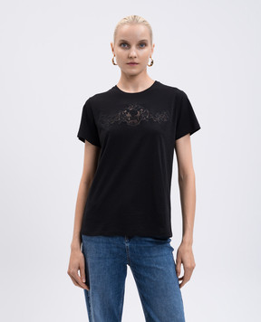 Twinset Чорна футболка з логотипом 252TP2052