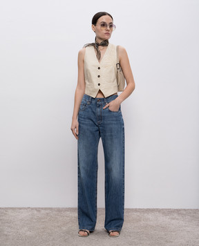 Brunello Cucinelli Бежевый жилет с аппликацией M0F79HJ506