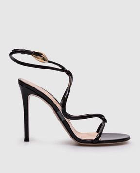 Gianvito Rossi Черные кожаные лакированные босоножки BLACK MAMBA G3253315RIC