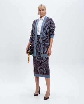 Etro Синий кардиган из шерсти в узор. WRKE0159AQ025