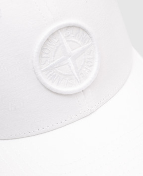 Stone Island Дитяча біла кепка з вишивкою емблеми логотипа K1S169100912S0065