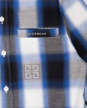 Givenchy Детская синяя рубашка в клетку H3031812+