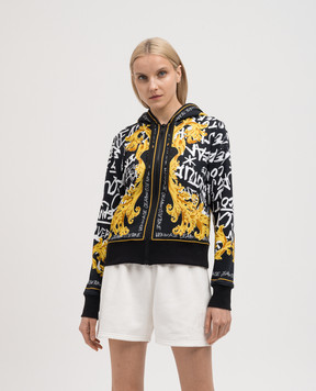 Versace Jeans Couture Чорна спортивна куртка в принт Barocco 75HAI3A6FS099
