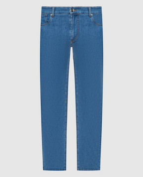 Enrico Mandelli Голубые джинсы с вышивкой логотипа 0MIAMI5335