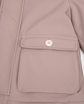 Brunello Cucinelli Дитячий коричневий пуховик з хутром BV406J331B
