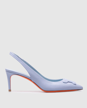 Santoni Голубые кожаные слингбеки Sibil WDLS71474HA2TSZA