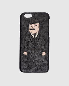 Dolce&Gabbana Чорний шкіряний чохол DG family Iphone 6 / 6s BP2157