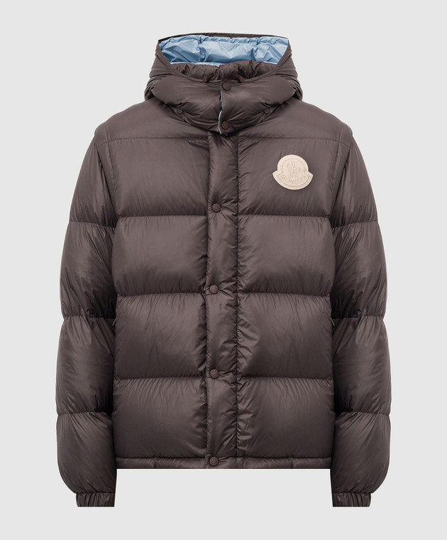 Moncler - Коричневая пуховая куртка Cyclone со съемными рукавами