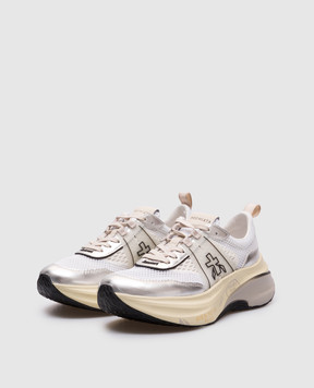 Premiata Серебряные кроссовки HILL с логотипом HILL