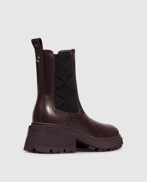 Jimmy Choo Бордові шкіряні челсі Louri Combat LOURICOMBATFLATXXF