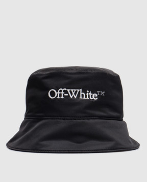 Off-White Чорна панама з логотипом OMLA034C99FAB006
