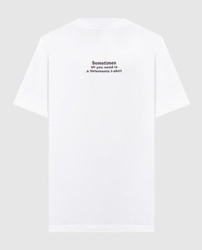 Vetements Белая футболка с контрастным принтом UA66TR690Wm