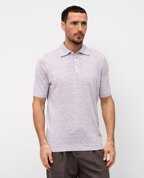 Brunello Cucinelli Фиолетовое поло с льном M2L00315