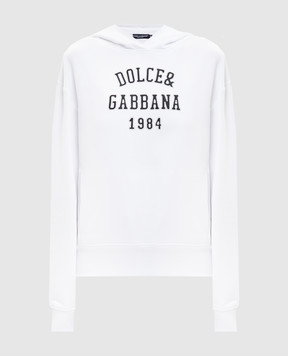 Dolce&Gabbana Белые худи с вышивкой логотипа F9S48ZGDDBA