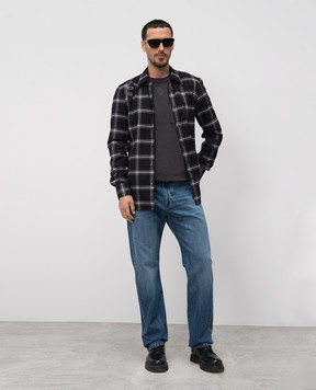 Alexander McQueen Сіра футболка з вишивкою емблеми логотипа 815068QTAC6