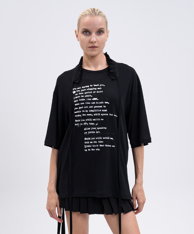 Ann Demeulemeester Чорна футболка Agapi B0013240FA206 зображення 3