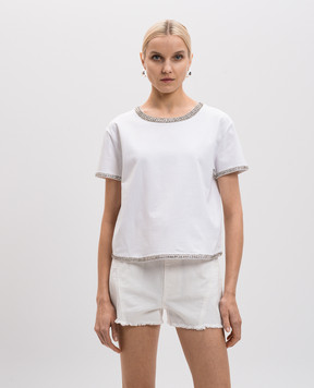 Twin Set Actitude Біла футболка з кристалами 251AP2220