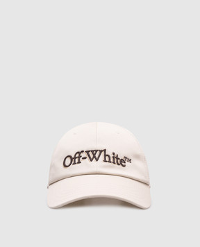 Off-White Бежева кепка з вишивкою логотипа OMLA049S25FAB002