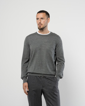 Brunello Cucinelli Серый джемпер из шерсти и кашемира M2400100