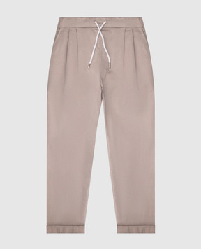 Brunello Cucinelli Детские брюки цвета хаки с отворотами B289LP113C