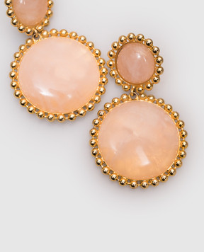 LELET NY Золотисті сережки з позолотою 14 карат з кварцем LELSS252031RH