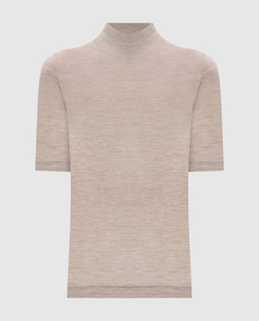 Brunello Cucinelli Бежевий топ з кашеміру та шовку M13800004P