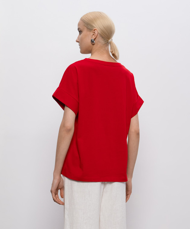 Solotre Красная футболка с отворотами M1D0125 изображение 4