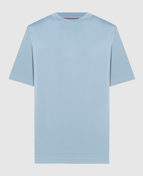 Loro Piana Голубая футболка с вышивкой логотипа FAM8924