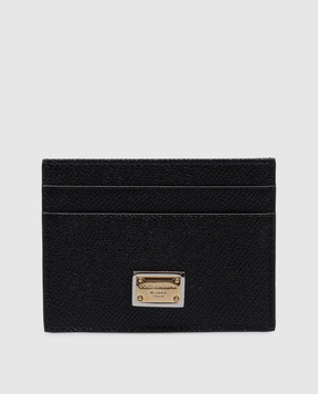 Dolce&Gabbana Черный кожаный картхолдер с логотипом BI0330A1001