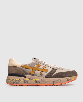 Premiata Коричневые комбинированные кроссовки MICK с логотипом MICK7866