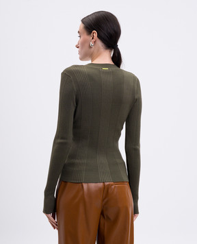 Twinset Зелений кардиган в рубчик 252LI3EAA