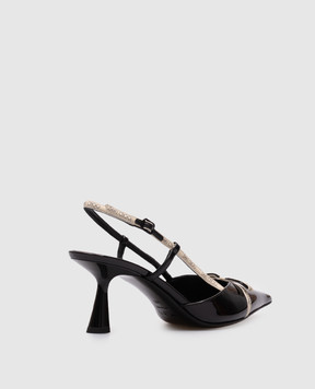 Jimmy Choo Чорні шкіряні лаковані слінгбеки Camila CAMILA65JGW