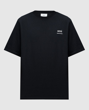 Ami Paris Чорна футболка з принтом UTS024726