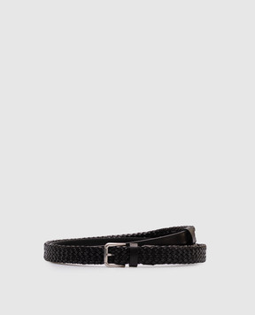 Dolce&Gabbana Черный кожаный плетеный пояс BC4924A9Q22