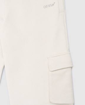 Off-White Дитячі сірі спортивні штани з принтом логотипа OGCH00BS25FLE001