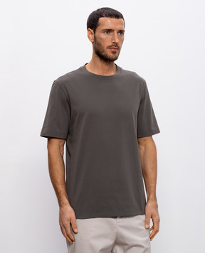 Brunello Cucinelli Коричневая футболка M0B131308