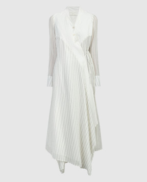 Marc Le Bihan Белое платье из льна в полоску 2181
