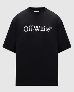 Off-White Черная футболка с логотипом OMAA120C99JER008