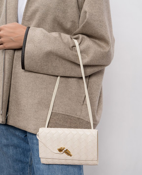 Bottega Veneta Белый кожаный клатч Andiamo 836940VCPP2
